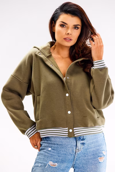 Bluza Damska Model A611 Khaki - awama — zdjęcie 1