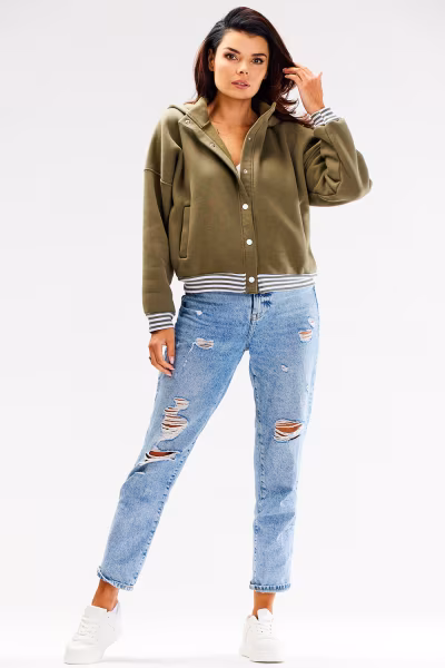 Bluza Damska Model A611 Khaki - awama — zdjęcie 2