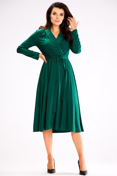 Sukienka Model A604 Bottle Green - awama — zdjęcie 2