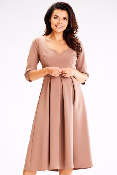Sukienka Model A598 Cappuccino - awama — zdjęcie 1