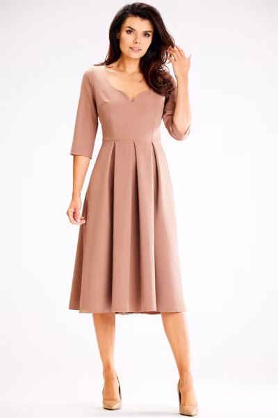 Sukienka Model A598 Cappuccino - awama — zdjęcie 2