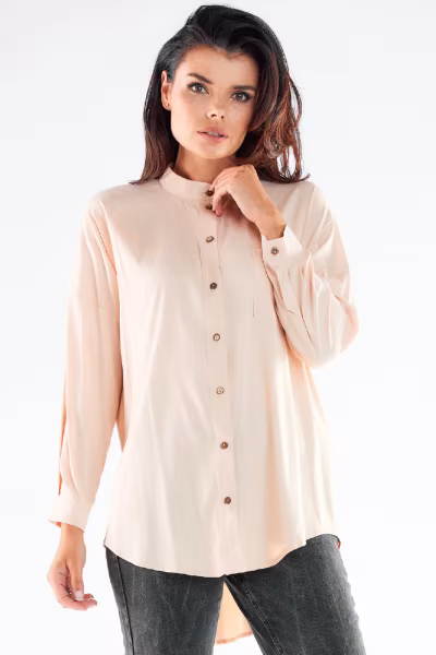 Koszula Damska Model A525 Beige - awama — zdjęcie 1