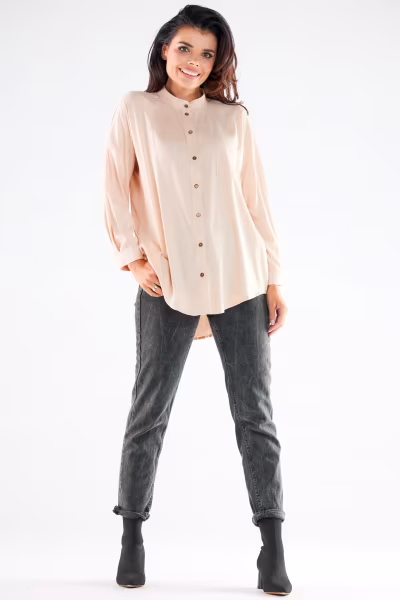 Koszula Damska Model A525 Beige - awama — zdjęcie 2
