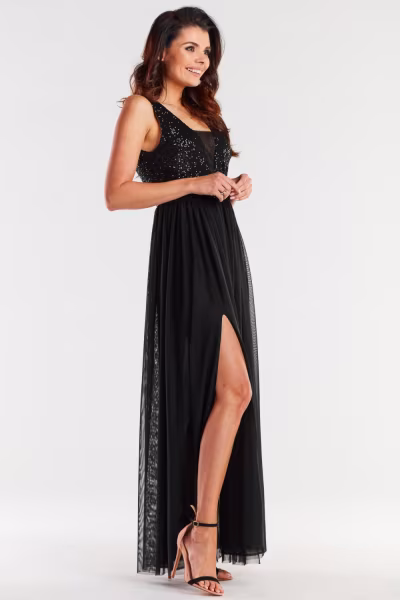 Sukienka Model A486 Black - awama — zdjęcie 2