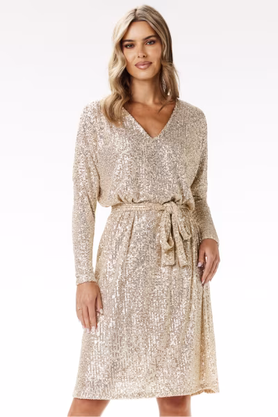 Sukienka Model A690 Beige - awama — zdjęcie 1