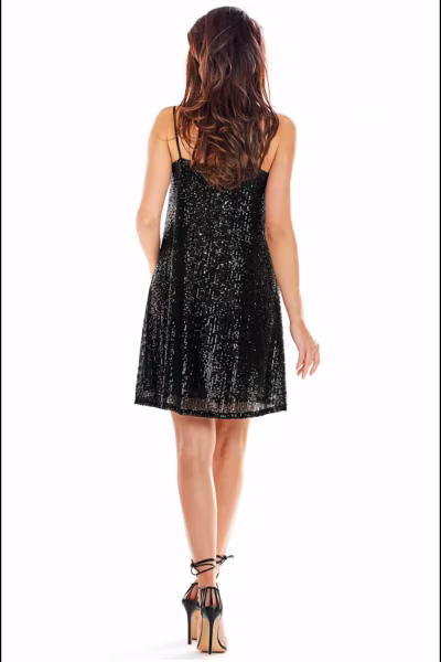 Sukienka Model A349 Cekiny Black - awama — zdjęcie 3
