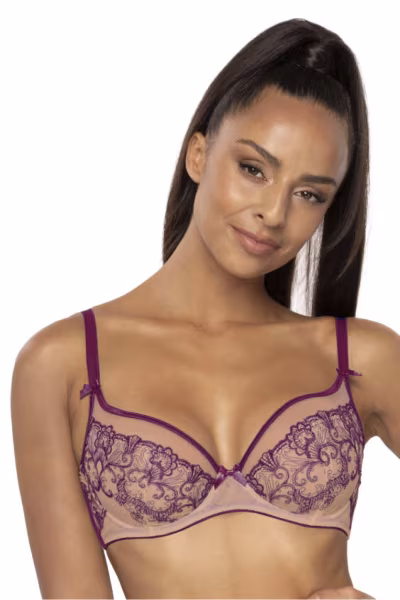 Biustonosz Soft Model Maureen M-3808/2 Beige/Violet - Mat — zdjęcie 1
