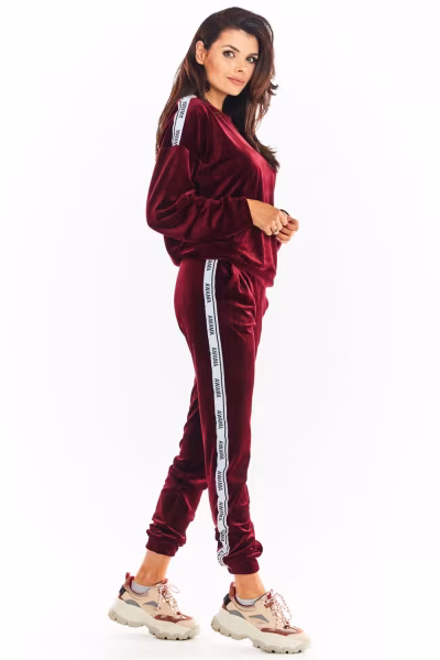 Spodnie Damskie Model A375 Bordo - awama — zdjęcie 2