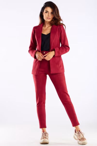 Spodnie Damskie Model A461 Bordo - awama — zdjęcie 2