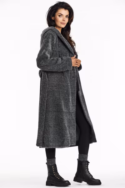Płaszcz Damski Model A682 Grey - awama — zdjęcie 2