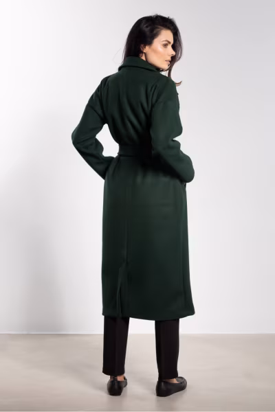 Płaszcz Damski Model A750 Bottle Green - awama — zdjęcie 3