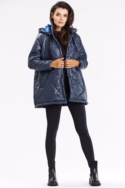 Kurtka Damska Model A687 Navy - awama — zdjęcie 2