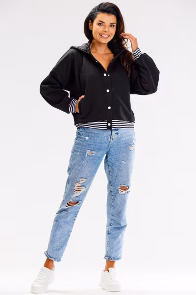 Bluza Damska Model A611 Black - awama — zdjęcie 2