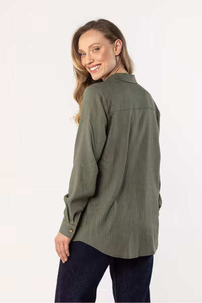 Koszula Damska Model A768 Khaki - awama — zdjęcie 3