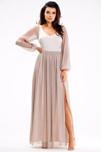 Sukienka Model A626 Beige - awama — zdjęcie 1