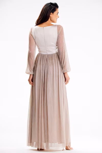 Sukienka Model A626 Beige - awama — zdjęcie 3