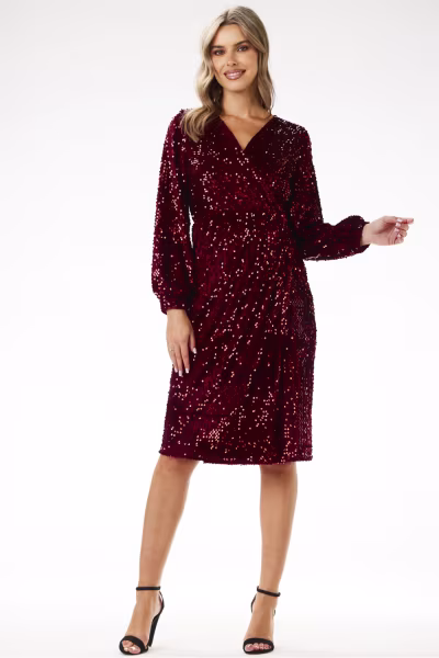Sukienka Model A699 Claret - awama — zdjęcie 2