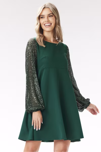 Sukienka Model A694 Bottle Green - awama — zdjęcie 1