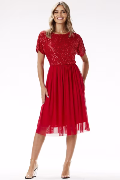 Sukienka Model A689 Red - awama — zdjęcie 2