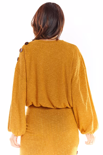 Sweter Damski Model A318 Camel - awama — zdjęcie 3