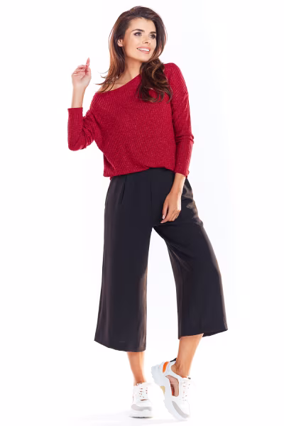 Sweter Damski Model A333 Bordo - awama — zdjęcie 2