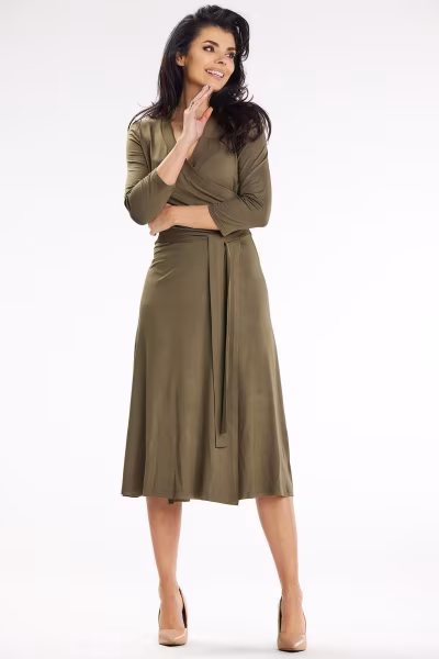 Sukienka Model A653 Khaki - awama — zdjęcie 2
