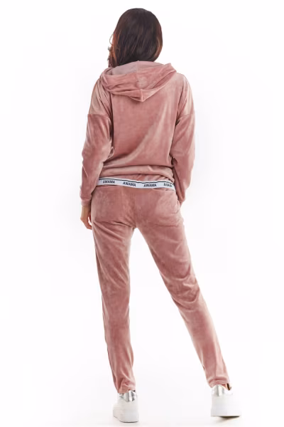 Spodnie Damskie Model A372 Pink Welur - awama — zdjęcie 3