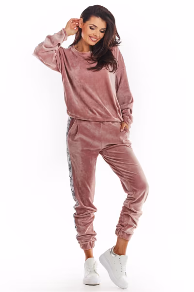 Spodnie Damskie Model A375 Powder Pink - awama — zdjęcie 2