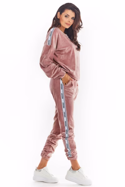 Spodnie Damskie Model A375 Powder Pink - awama — zdjęcie 3