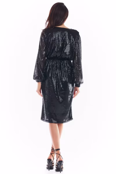 Sukienka Model A399 Cekiny Black - awama — zdjęcie 3