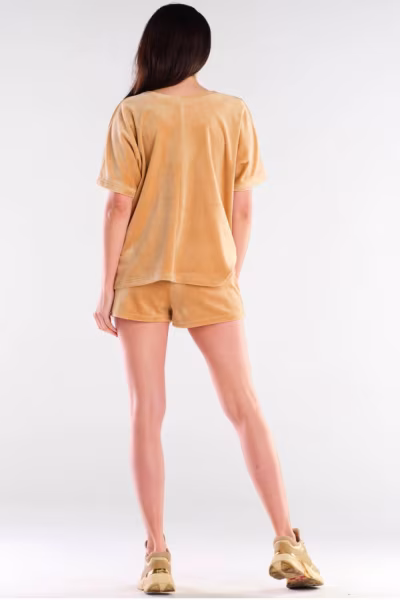 Szorty Damskie Model A418 Beige - awama — zdjęcie 3