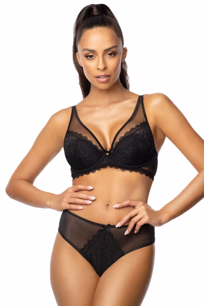 Biustonosz push up Biustonosz Push-up Model 0198/11 Estelle Black - Mat — zdjęcie 2