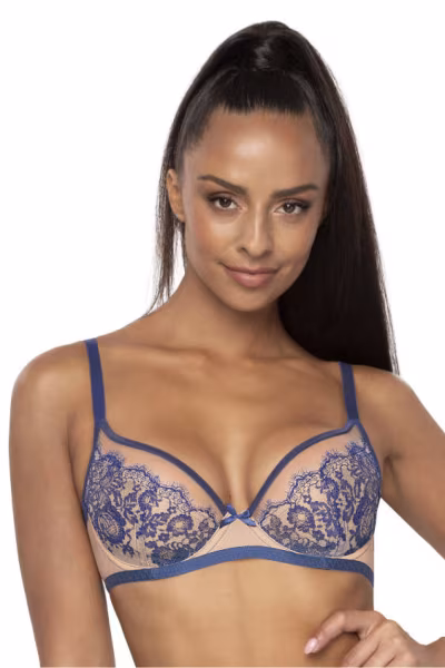Biustonosz Soft Model Frances M-3804/2 Beige/Navy - Mat — zdjęcie 1