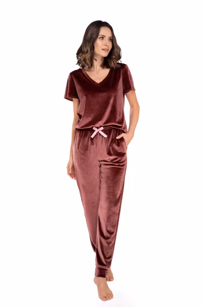 Spodnie Dres Damski Model Audrey Burgund - Babella — zdjęcie 1
