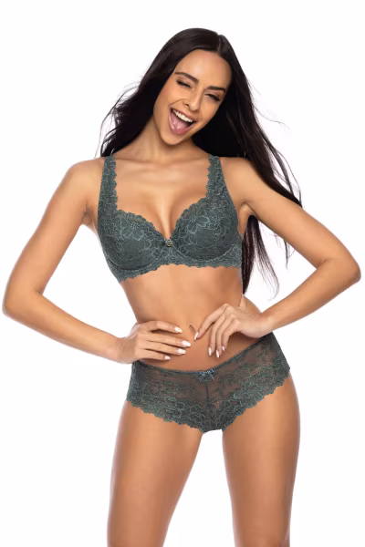 Biustonosz push up Biustonosz Usztywniany Model Carmela M-053/22 Khaki - Mat — zdjęcie 2