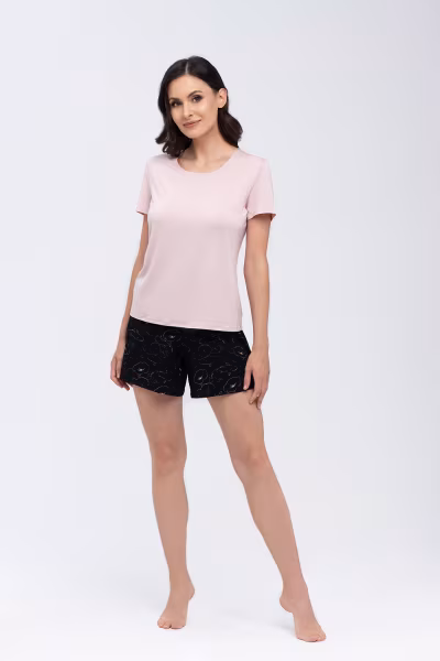Piżama Komplet Model Koi Beige/Black - Babella — zdjęcie 1