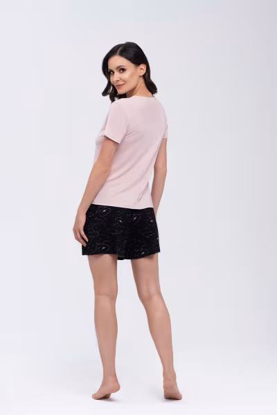 Piżama Komplet Model Koi Beige/Black - Babella — zdjęcie 2