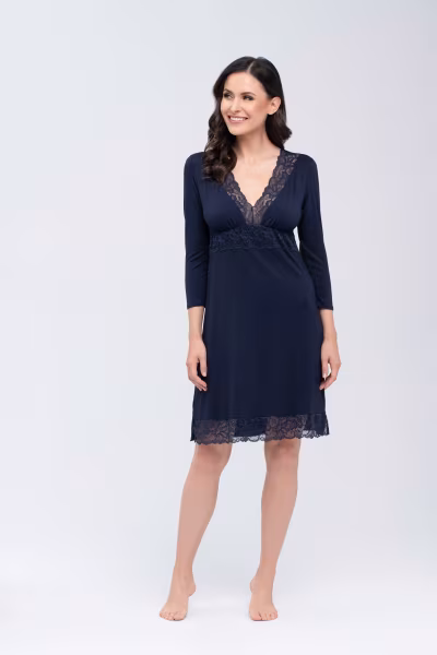 Koszulka nocna Koszula Nocna Model Thelma Navy - Babella — zdjęcie 1