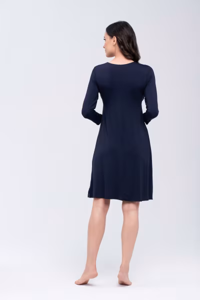 Koszulka nocna Koszula Nocna Model Thelma Navy - Babella — zdjęcie 2
