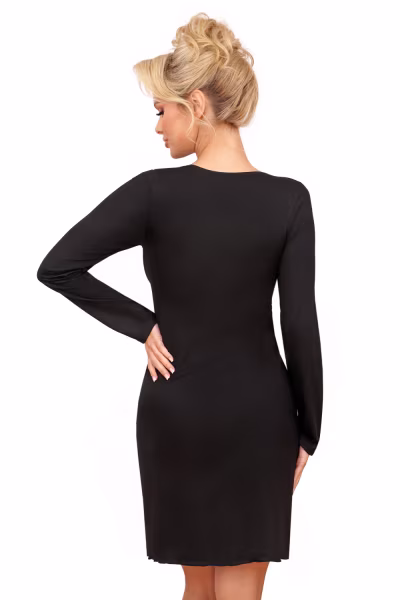 Koszulka nocna Koszula Nocna Model Silvana Long Black - Donna — zdjęcie 2