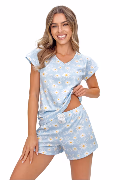 Piżama Damska Model Margaret Short Blue - Donna — zdjęcie 1