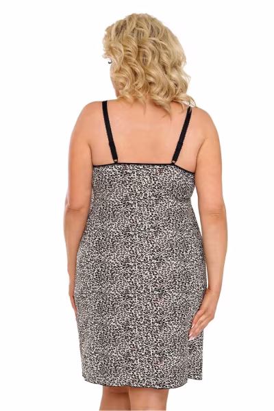 Koszula Nocna Model Omari II Plus Size Beige - Donna — zdjęcie 2