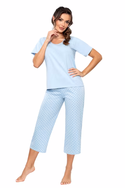 Piżama Damska Model SKY 3/4 Blue - Donna — zdjęcie 1