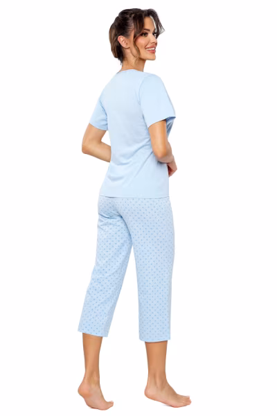 Piżama Damska Model SKY 3/4 Blue - Donna — zdjęcie 2