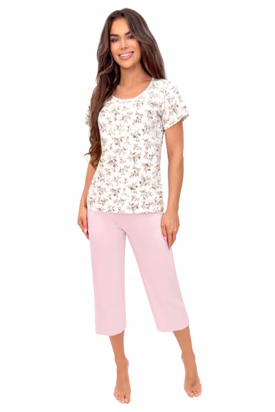 Piżama Damska Model Emilia 3/4 Powder Pink - Donna — zdjęcie 1