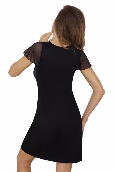 Koszulka nocna Koszulka Model Luna Black - Donna — zdjęcie 2