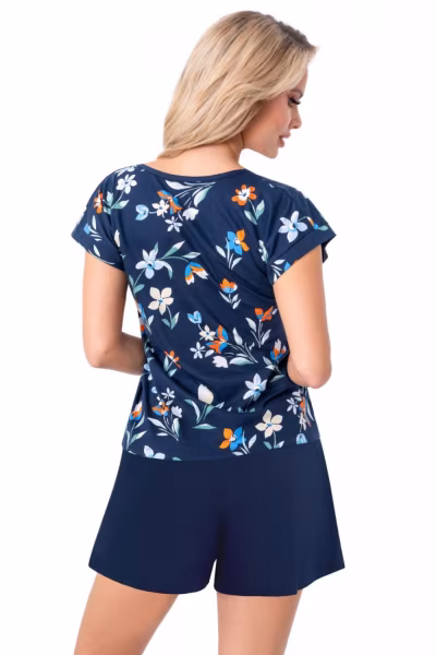 Piżama Damska Model Caroline Short Navy - Donna — zdjęcie 2