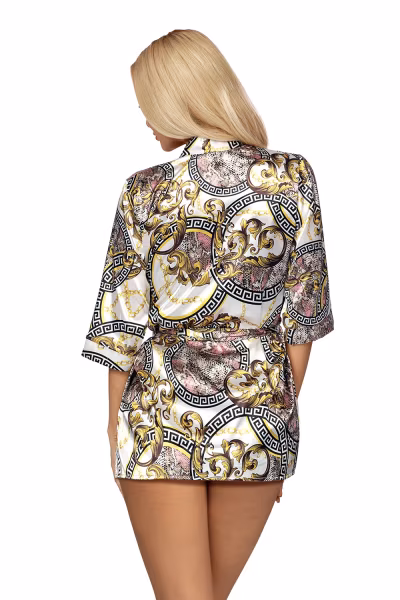 Szlafrok Peniuar Model Donatella 01 Ecru - Donna — zdjęcie 2