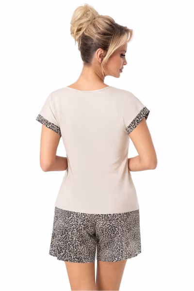 Piżama Damska Model Omari Short Beige - Donna — zdjęcie 2
