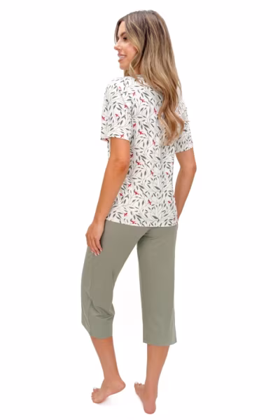 Piżama Damska Model Melisa 3/4 Ecru - Donna — zdjęcie 3